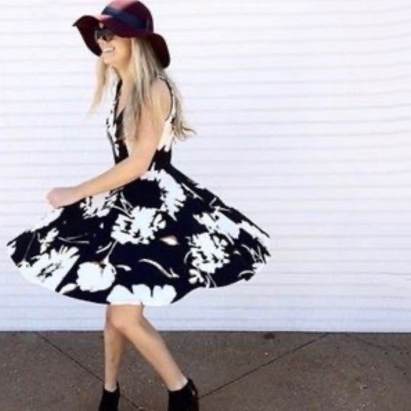 Maeve Armory Black Motif Fit & Flare Dress - Picture 2 of 8